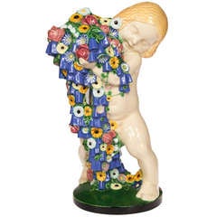 Michael Powolny Wiener Keramik Spring Putto Monumental Ceramic pre 1912