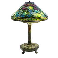 Antique Louis Comfort Tiffany, Tiffany Studios New York "Geranium" Lamp, 1906-1910