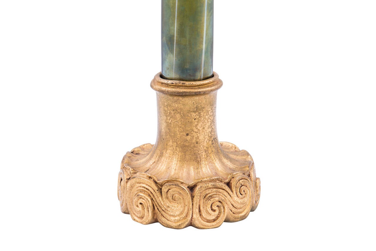 Louis Comfort Tiffany Soliflor, Vase, Glass and Gilt Bronze Base, circa 1900 In Excellent Condition In Vienna, AT