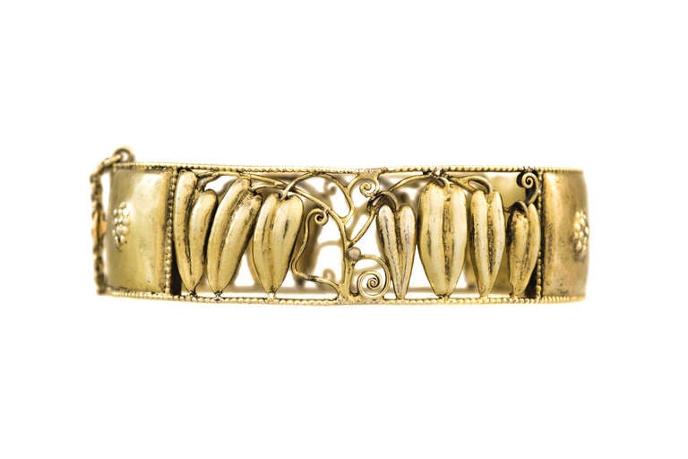 Art Nouveau Josef Hoffmann Gold Plated Silver Bracelet