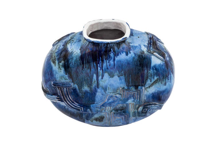 Art Nouveau Floral Vase, Ceramics Bowl by Wiener Werkstatte For Sale