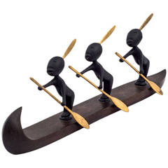 Werkstatte Hagenauer Rowboat with african children ca. 1950s