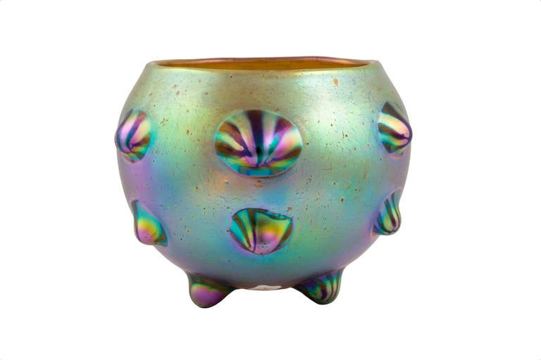 Rare Loetz Vase Leonidas Decoration ca. 1904 Wiener Werkstatte In Excellent Condition In Vienna, AT