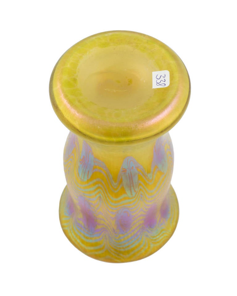 Austrian Loetz Vase Phenomenon Gre 3/430 Gelb 1903 For Sale