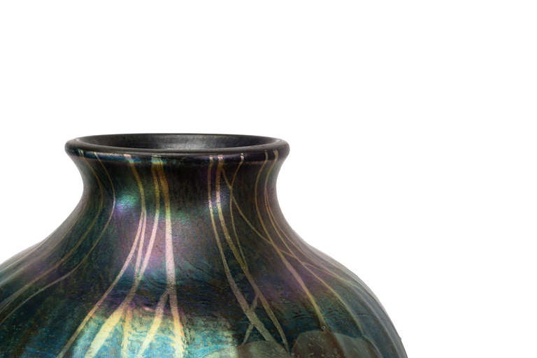Monumental Tiffany Favrile Decorated Art Glass Vase, circa 1900 1