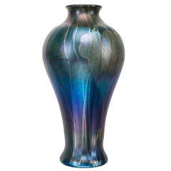 Monumental Tiffany Favrile Decorated Art Glass Vase, circa 1900