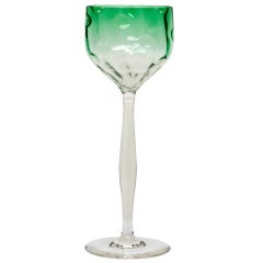 Antique Green Wineglass Koloman Moser Vienna Meyr's Neffe circa 1900 Austrian Jugendstil