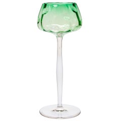 Antique Green Wineglass Koloman Moser Vienna Meyr's Neffe circa 1900 Austrian Jugendstil