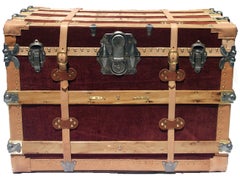 Antique Trunk Belted with Tray 1920's