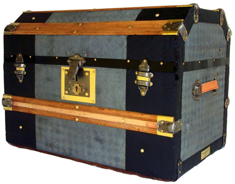 Antique Trunk European Zinc Angle Top 1870