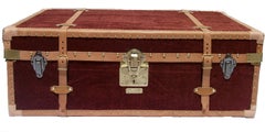 Antique Steamer Trunk in Red