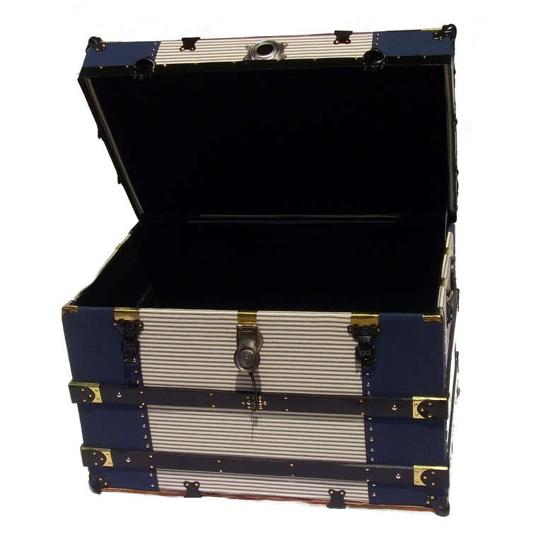 Antique Trunk in Blue Canvas