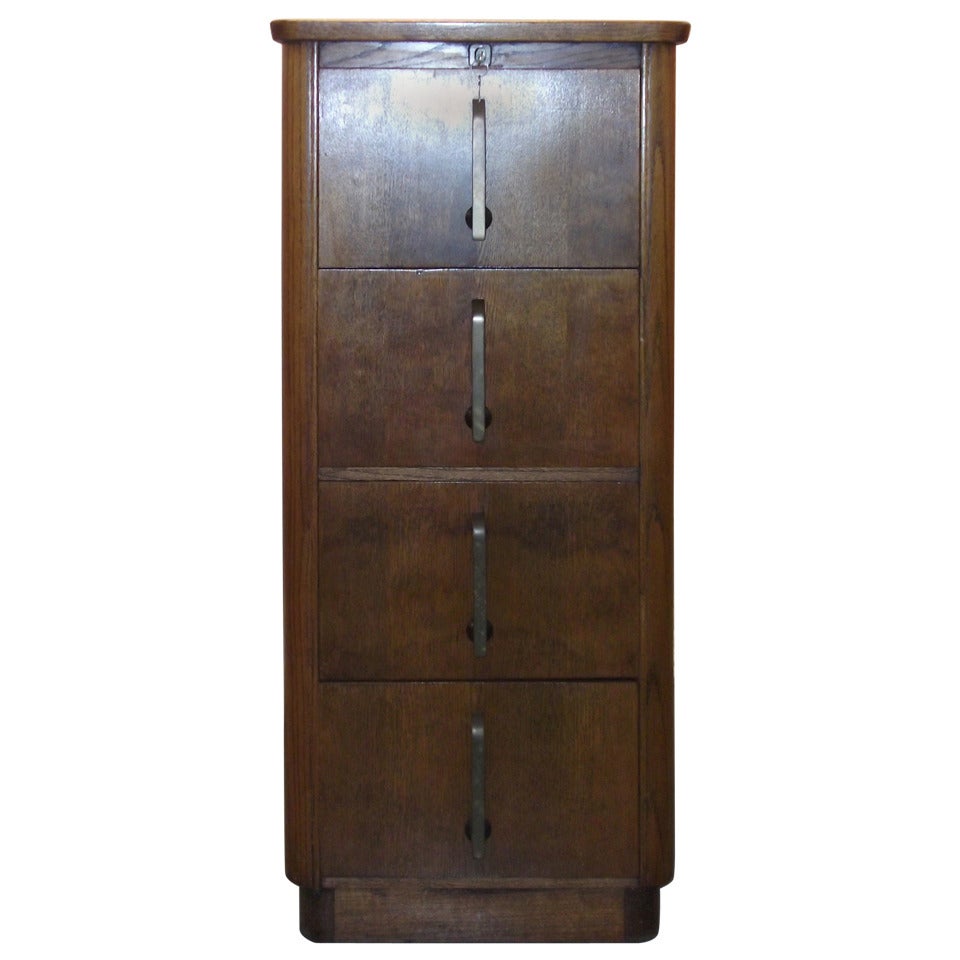Abbess Custom Oak File Cabinet For Sale