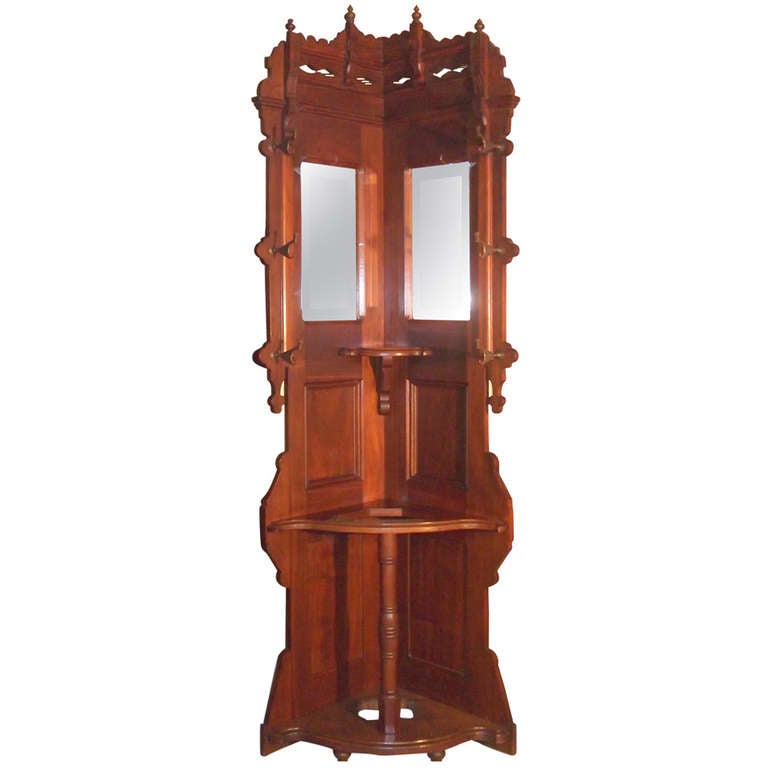 Antique corner hall tree deals