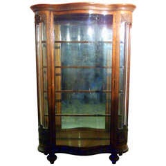 Serpentine Glass Front Display Cabinet