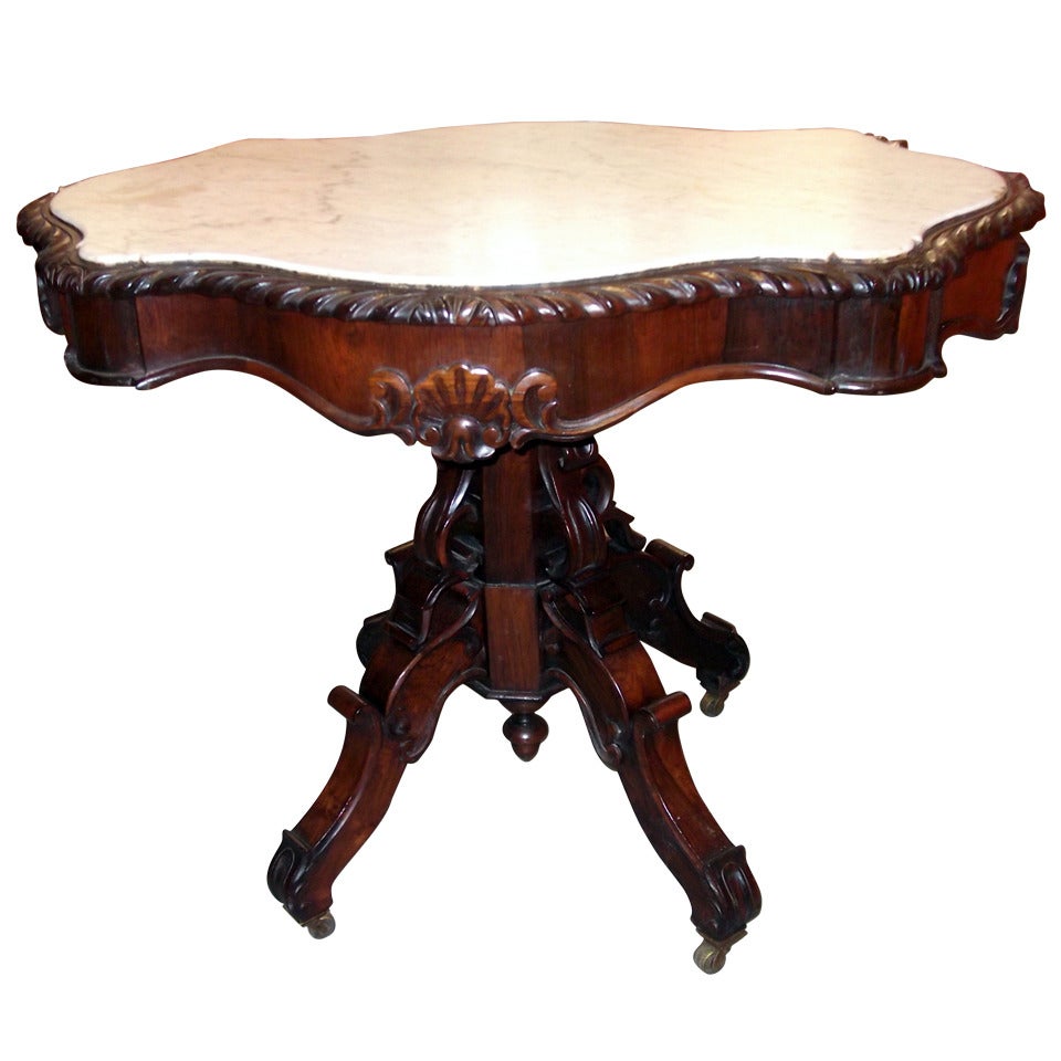 Antique Turtle Top Table, Medium For Sale