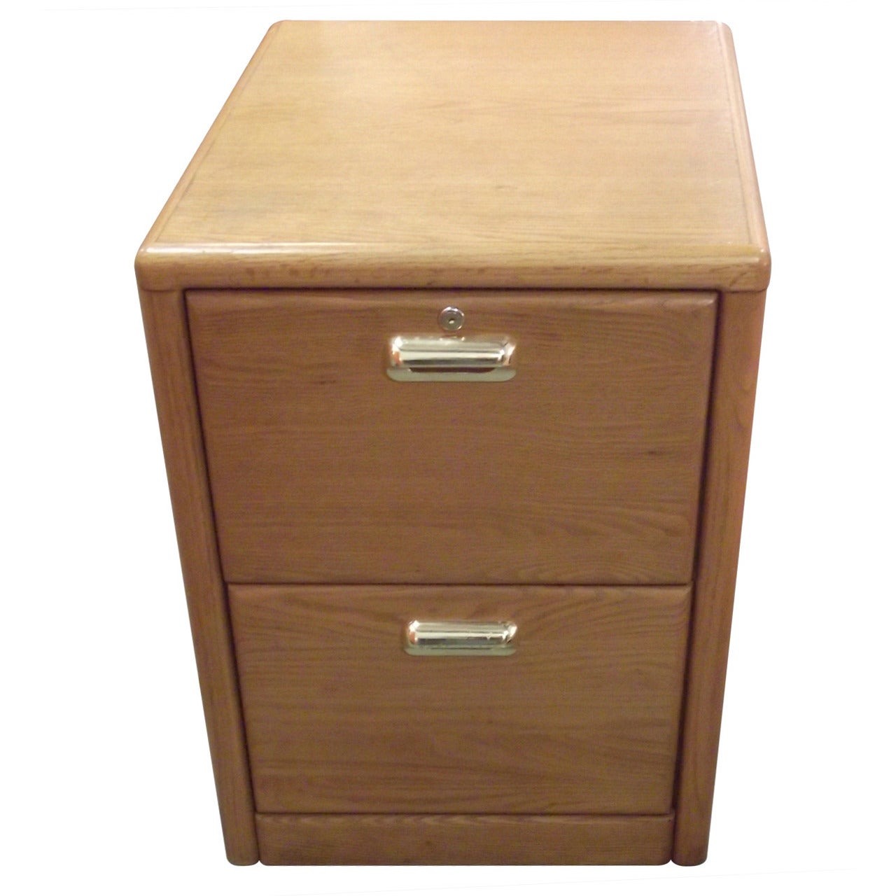 Solid Oak 2 Drawer File Cabinet For Sale