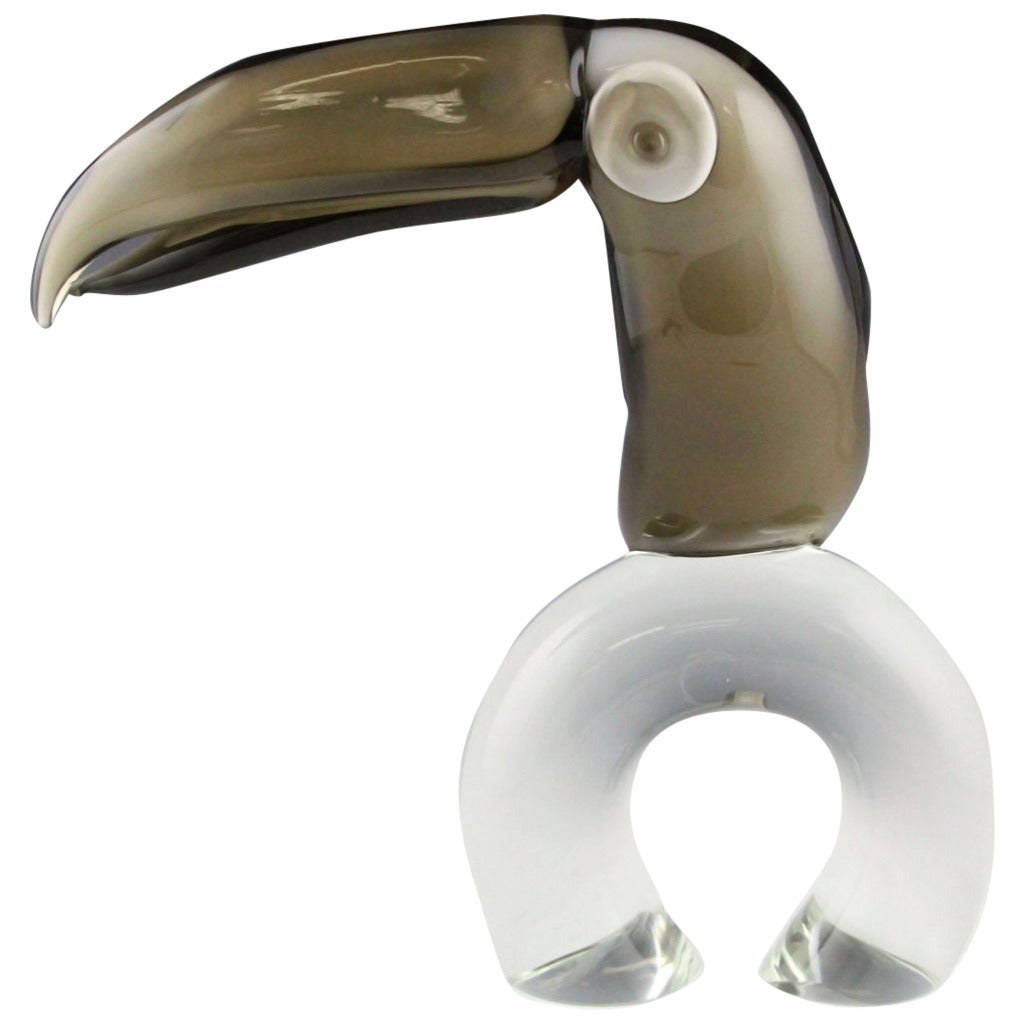 Signed Licio Zanetti Murano Toucan Glass Sculpture