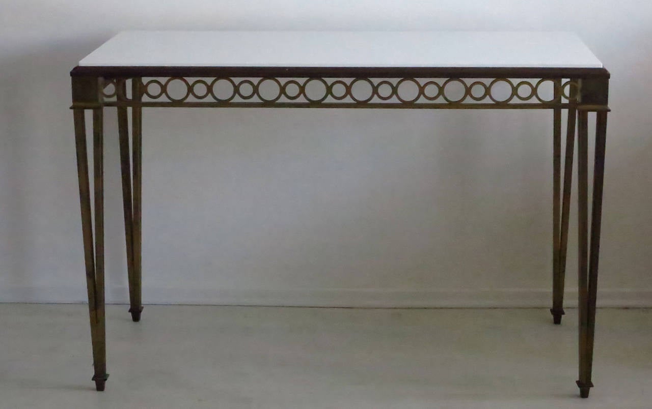 Paul M. Jones Console Table in Bronze and Marble