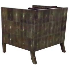 Amazing Shagreen Cube Chair after Jean-Michel Frank