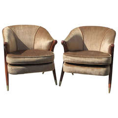 Retro Pair of Karpen Lounge Chairs