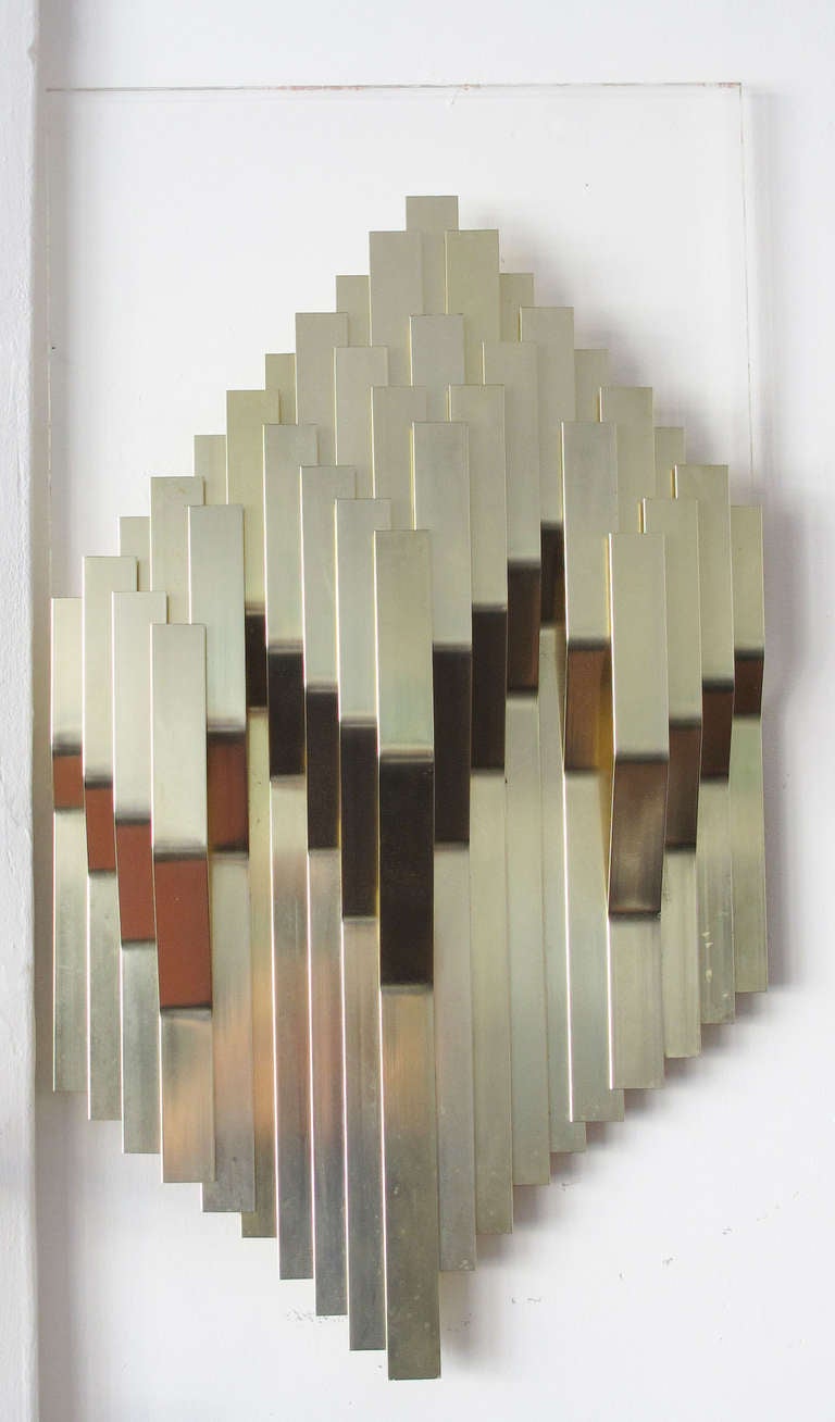 Anodized aluminum and Lucite wall art by Dan Murphy.