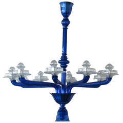 Murano Cobalt Blue Chandelier