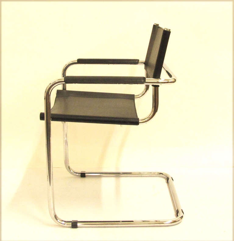 chrome and leather chair