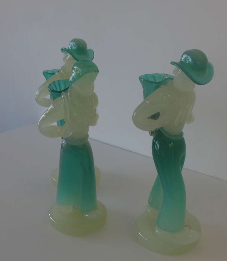 Archimede Seguso Trio of Figures in Murano Glass In Excellent Condition In West Palm Beach, FL