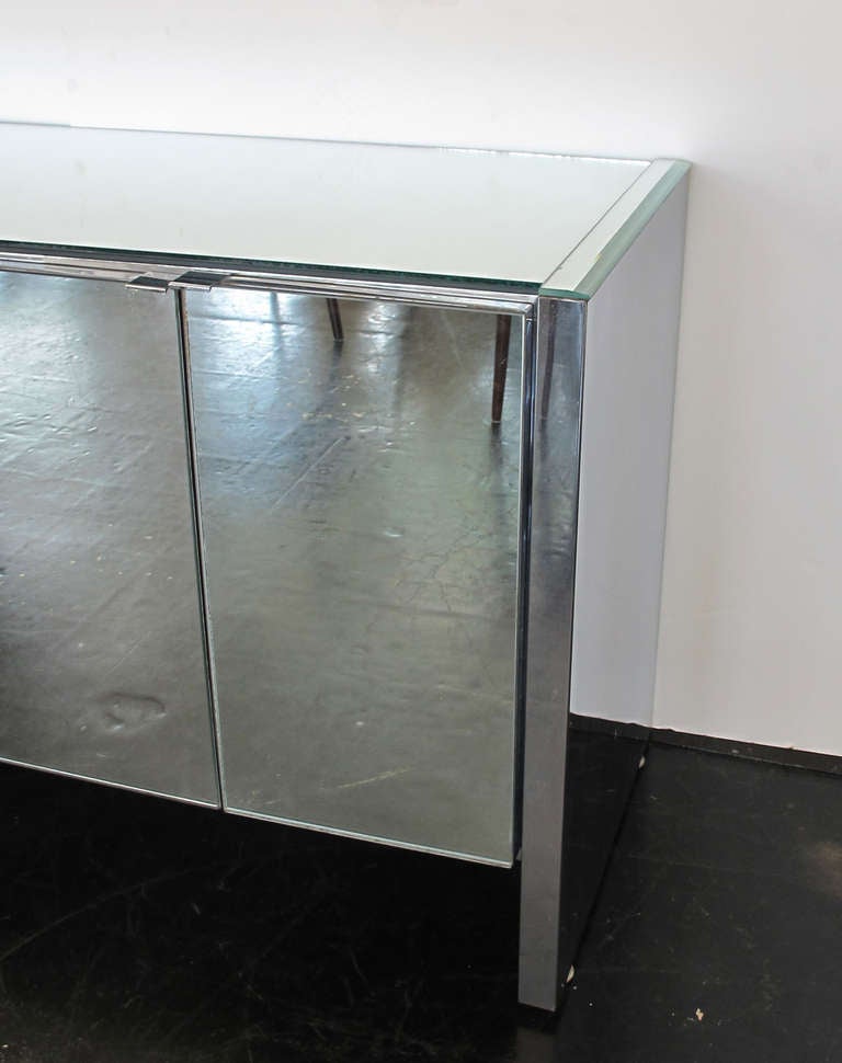 American Ello Mirrored Credenza - cabinet