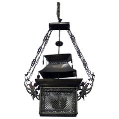 Pagoda Style Asian Bronze Lantern