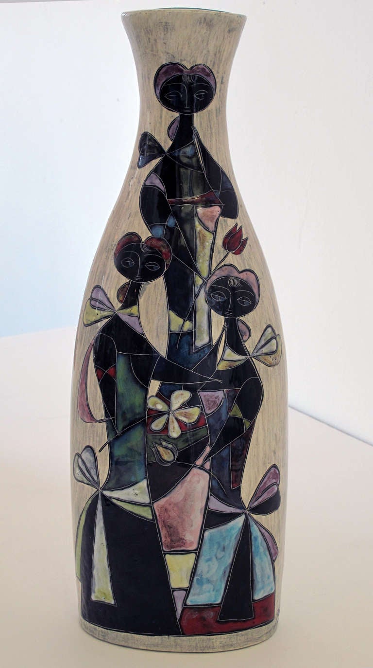 Figural pottery vase by Marcello Fantoni