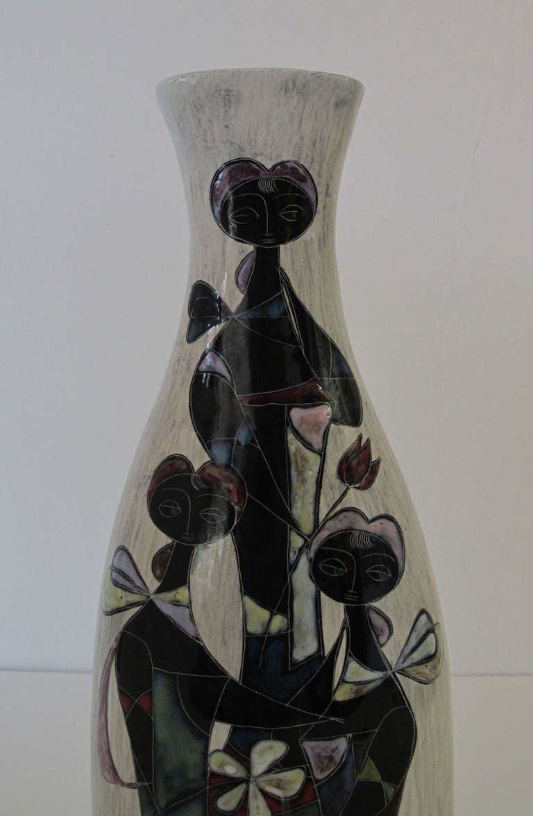 Mid-Century Modern Marcello Fantoni Large Pottery Vase