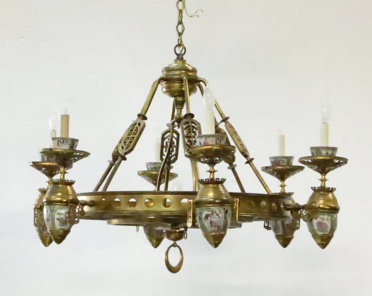 19th Century Aesthetic Movement Six-Light Bronze Chandelier