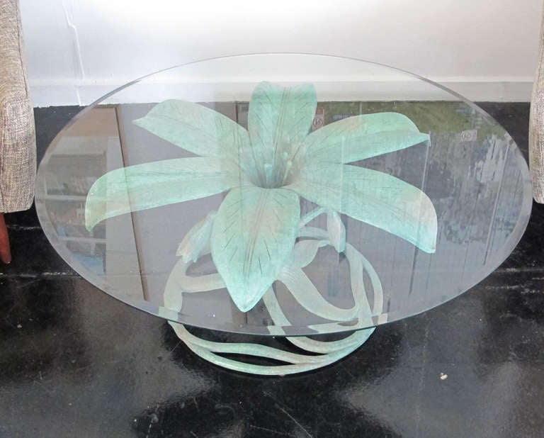 Arthur Court Aluminum Flower Table In Good Condition In West Palm Beach, FL