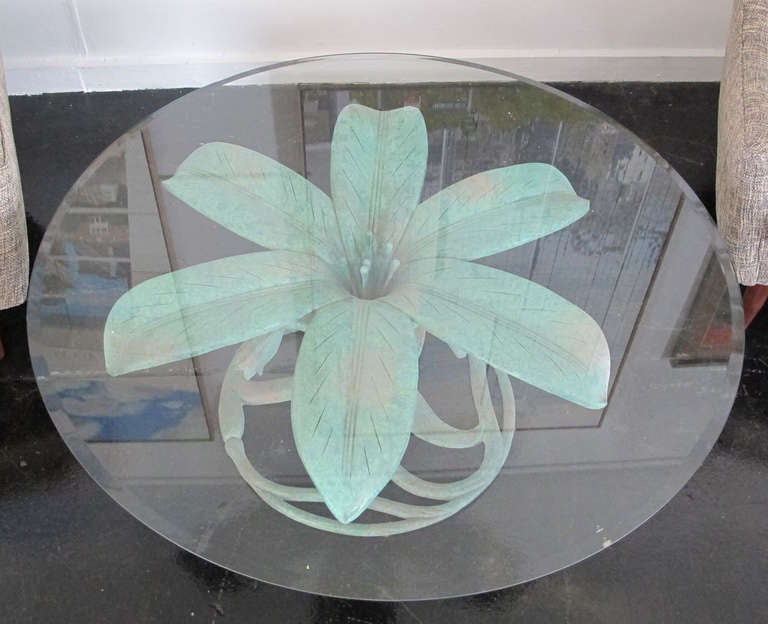 Late 20th Century Arthur Court Aluminum Flower Table