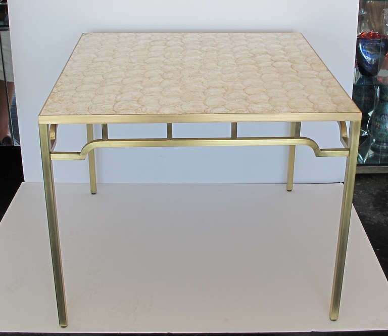 William Haines Bronze and Capiz Shell Table