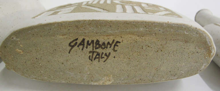 Set of Three Italian Pottery Vases by Gambone 2