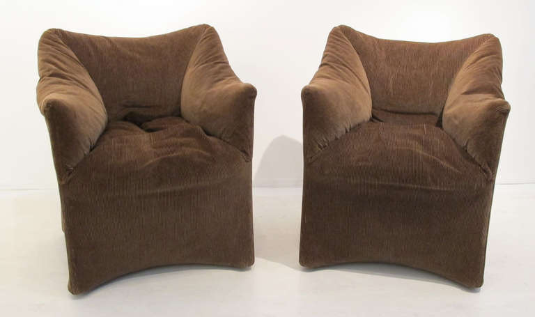 Mid-Century Modern Mario Bellini Pair of Piccola Tentazione Easy Chairs, Cassina
