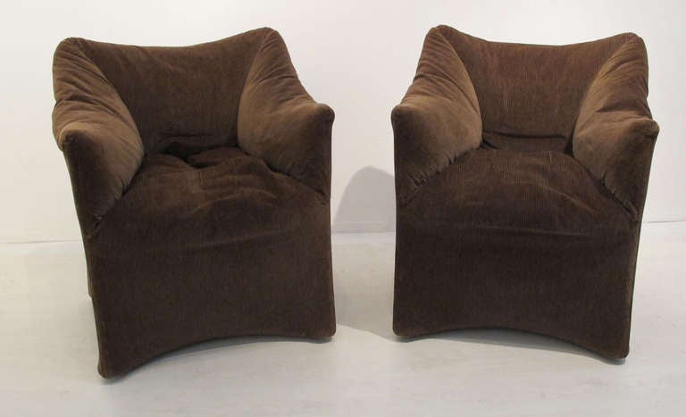 Italian Mario Bellini Pair of Piccola Tentazione Easy Chairs, Cassina