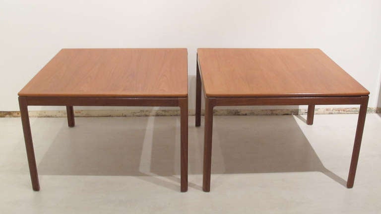 Large 1960s end tables by Dux of Sweden. Very good original finish.