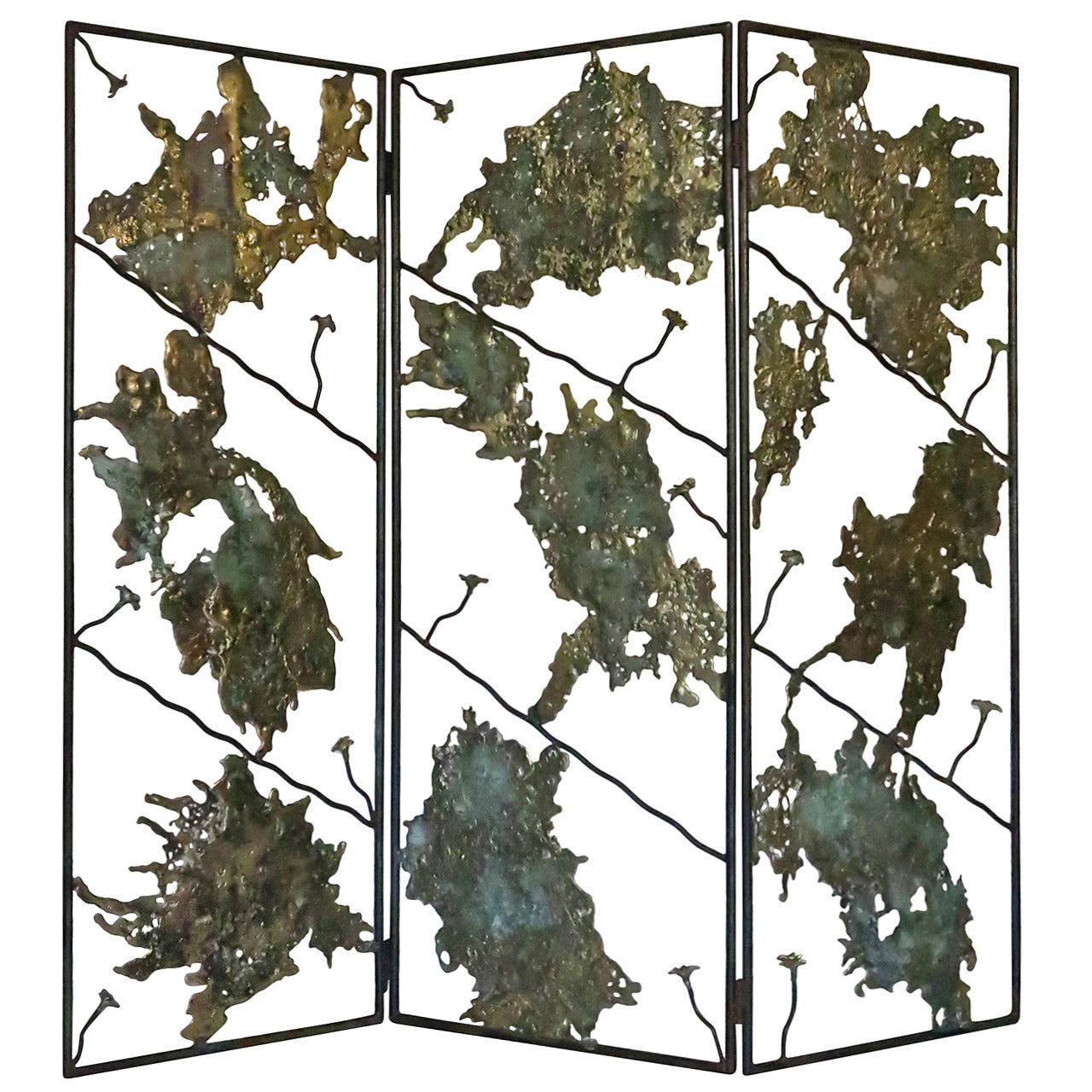 Spill Cast Bronze Screen/Room Divider in the Style of Seandel