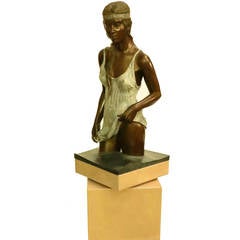 Isidore Margulies "California Girl" Bronze on Pedestal