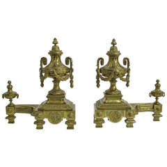 Dore Bronze Chenets Andirons