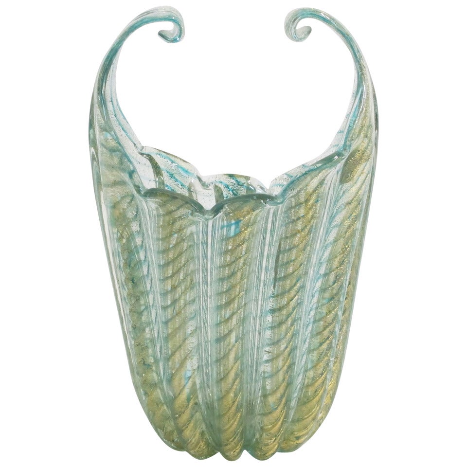 Barovier and Toso Cordonato D'Oro Murano vase