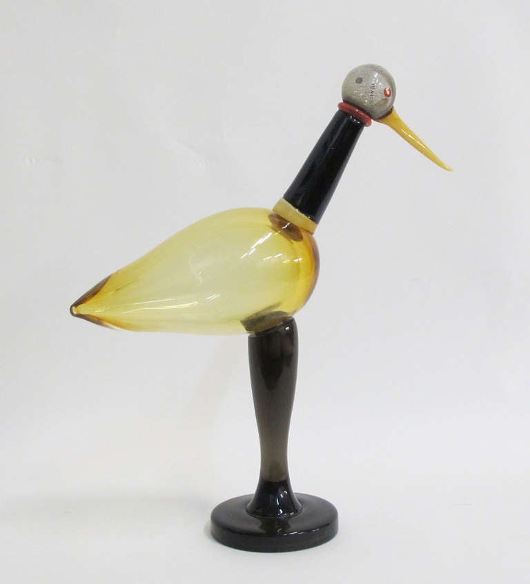 Licio Zanetti Murano bird. Signed by the artist.