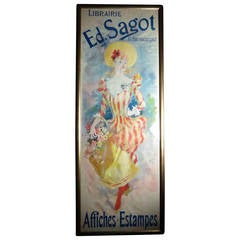 Jules Cheret Librairle Edition Sagot Framed Poster, circa 1910s