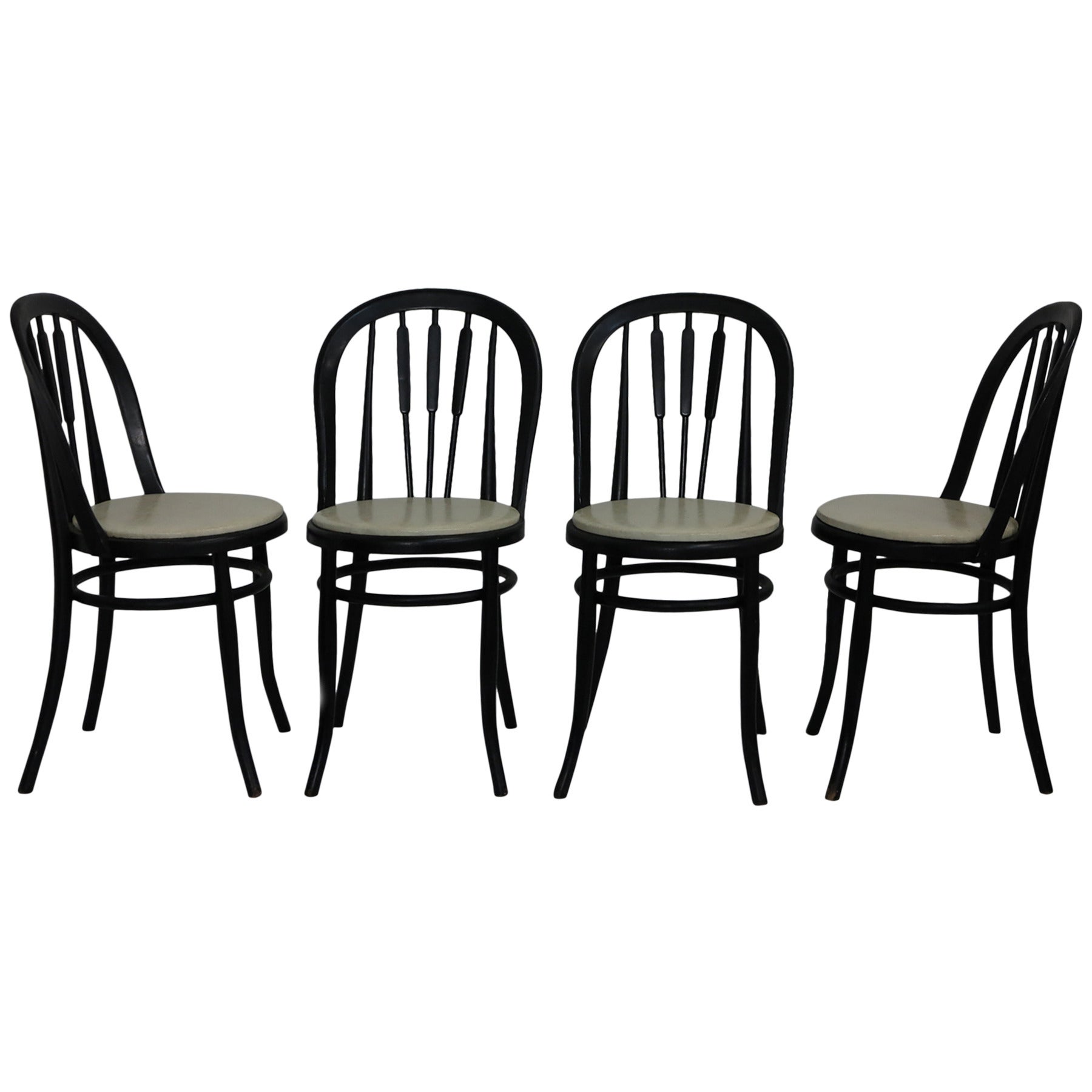 Wiener Werkstätte Four Cafe Dining Chairs