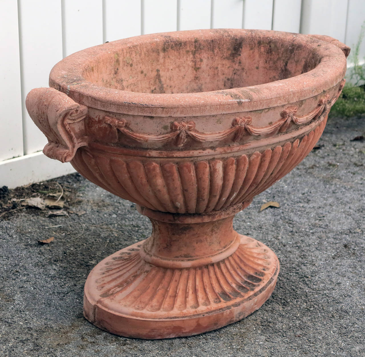 20th Century Cast Stone Planter with Terracotta Finish