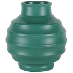 Large Keith Murray Green Ridge Vase